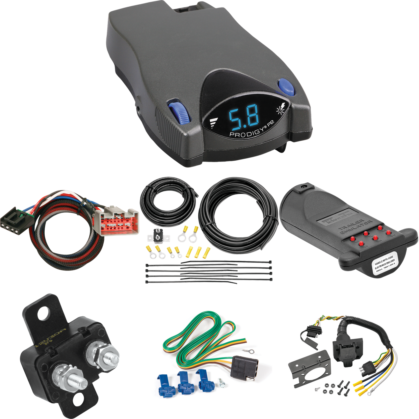 Fits 2017-2023 Ford F-450 Super Duty 7-Way RV Wiring + Tekonsha Prodigy P2 Brake Control + Plug & Play BC Adapter + 7-Way Tester and Trailer Emulator By Reese Towpower