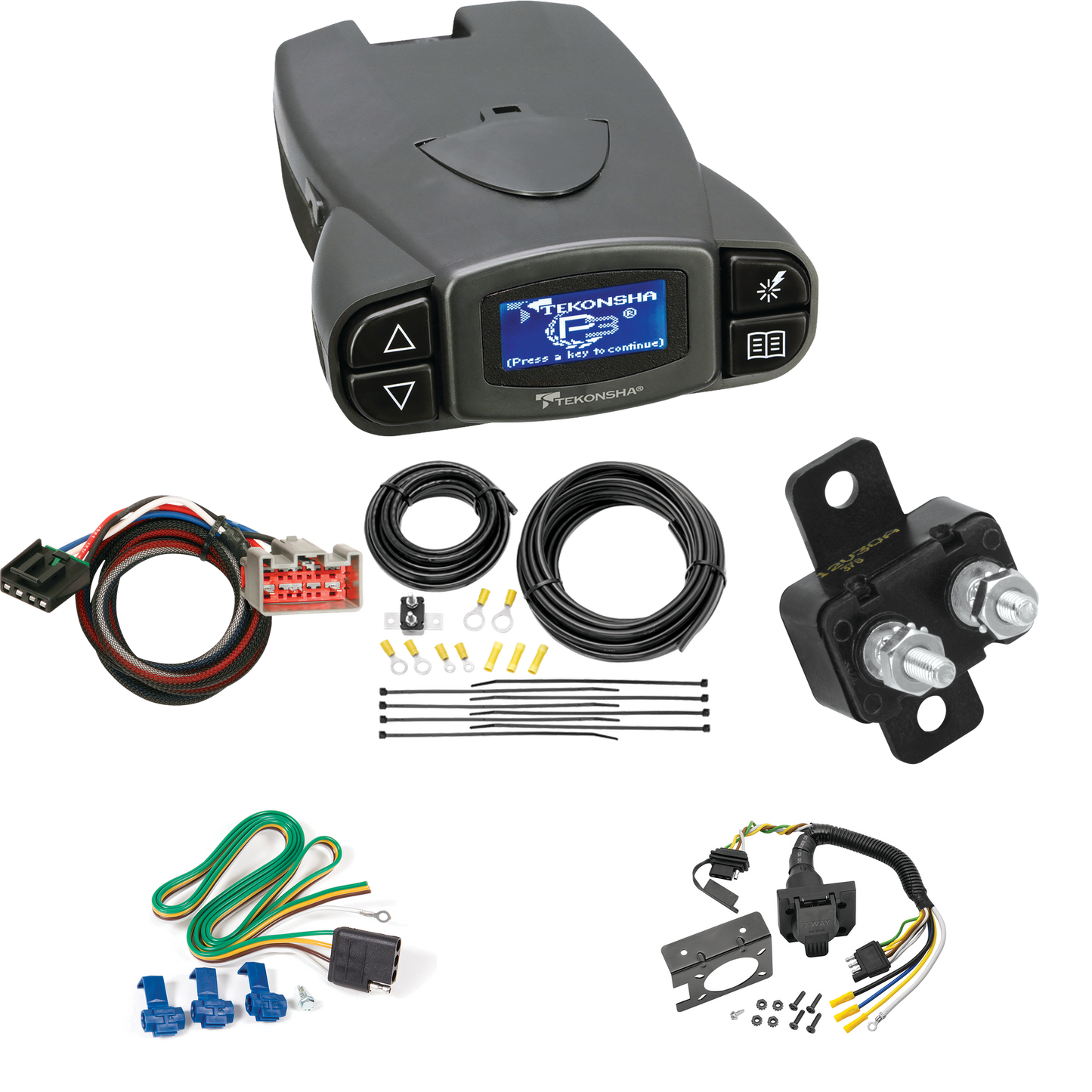 Fits 2022-2023 Ford F-150 7-Way RV Wiring + Tekonsha Prodigy P3 Brake Control + Plug & Play BC Adapter By Reese Towpower