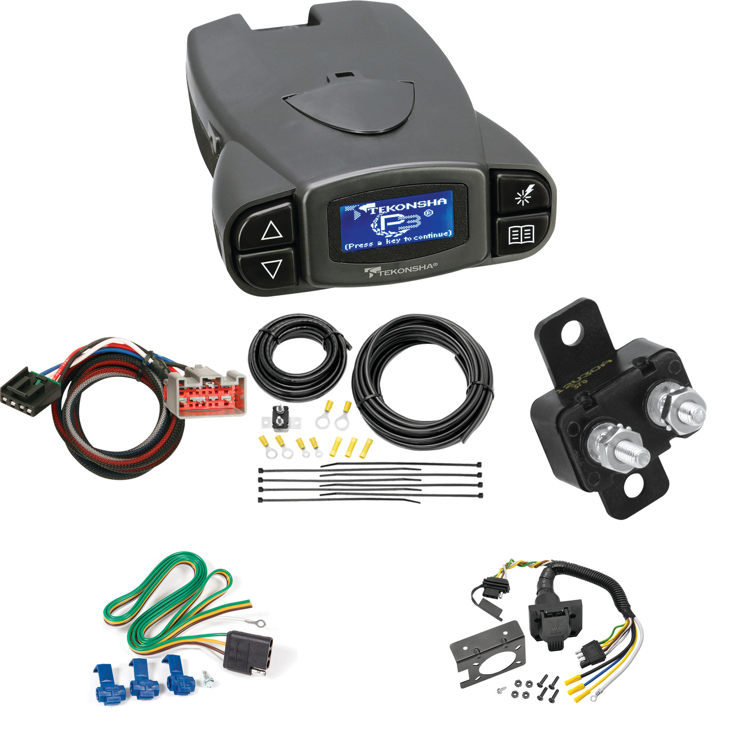 Se adapta al cableado de RV de 7 vías Ford F-150 2022-2023 + control de freno Tekonsha Prodigy P3 + adaptador BC Plug &amp; Play de Reese Towpower