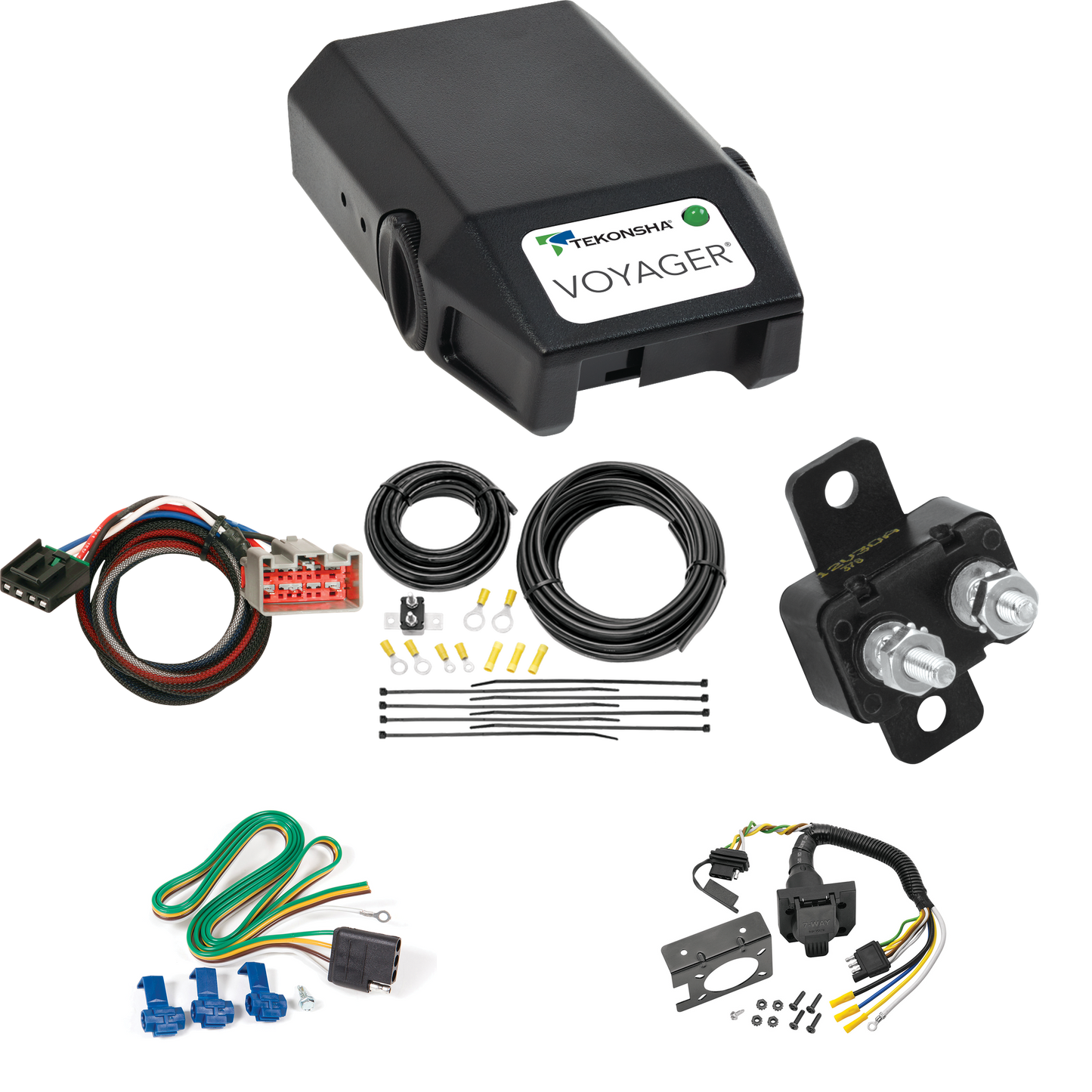 Fits 2021-2023 Ford F-250 Super Duty 7-Way RV Wiring + Tekonsha Voyager Brake Control + Plug & Play BC Adapter By Reese Towpower