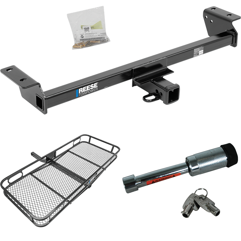 Fits 2016-2021 Lexus RX450h Trailer Hitch Tow PKG w/ 60" x 24" Cargo Carrier + Hitch Lock (Excludes: F Sport Models) By Reese Towpower