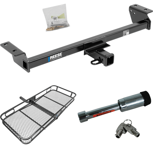 Fits 2016-2021 Lexus RX450h Trailer Hitch Tow PKG w/ 60" x 24" Cargo Carrier + Hitch Lock (Excludes: F Sport Models) By Reese Towpower