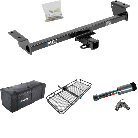 Fits 2016-2022 Lexus RX350 Trailer Hitch Tow PKG w/ 60" x 24" Cargo Carrier + Cargo Bag + Hitch Lock (For Prepped w/Factory Tow Plug (See Instructions Prior to Installation) Except F Sport Models) By Reese Towpower