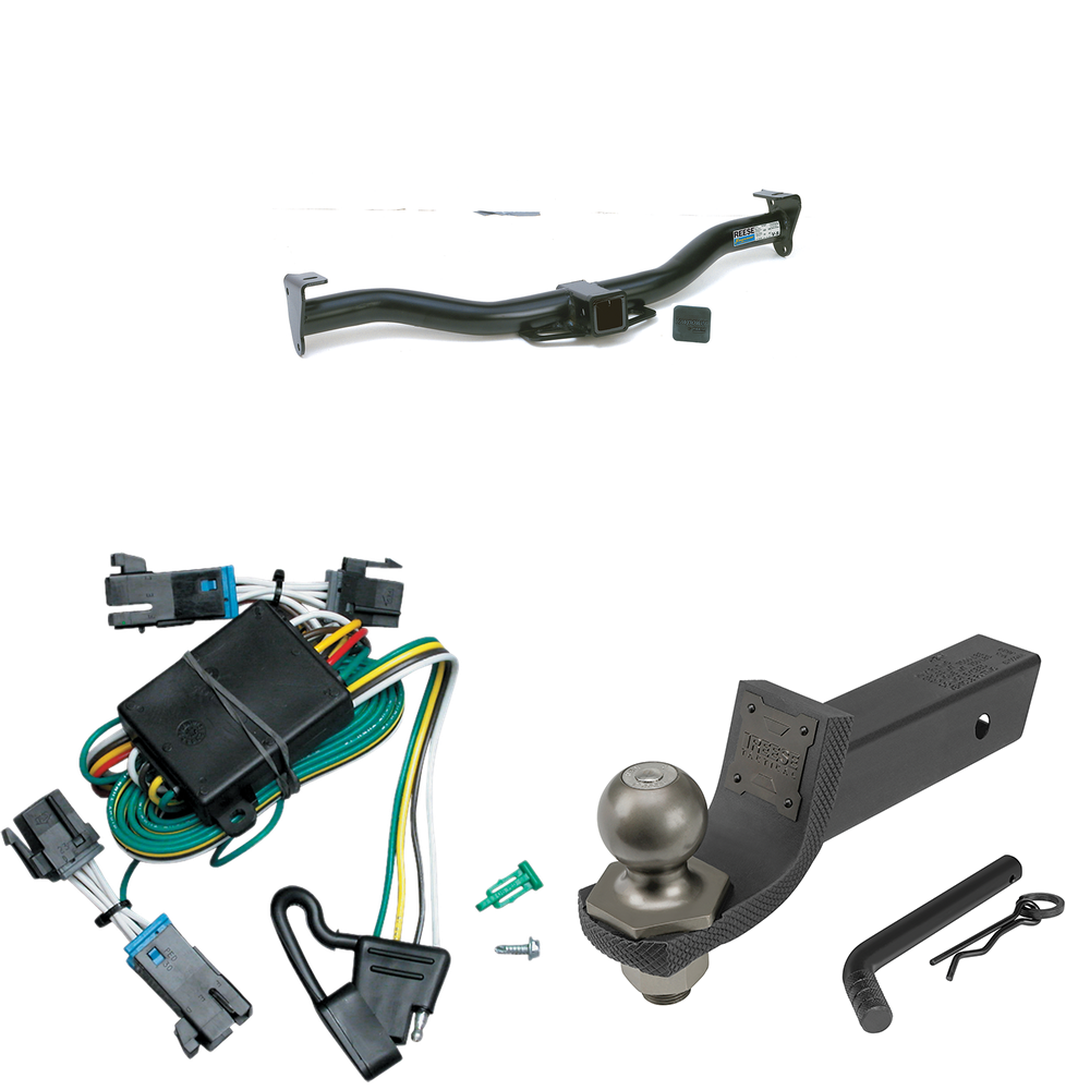 Se adapta al paquete de remolque con enganche de remolque Chevrolet Express 3500 2000-2002 con 4 cables planos + kit de inicio táctico de enclavamiento con caída de 2" y bola de 2" de Reese Towpower