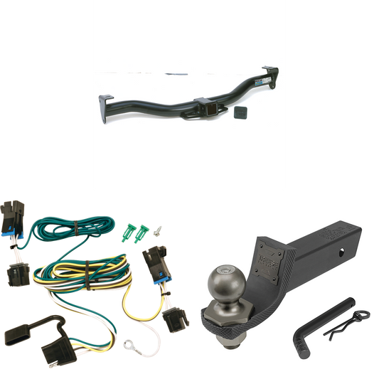 Fits 2003-2014 Chevrolet Express 1500 Trailer Hitch Tow PKG w/ 4-Flat Wiring + Interlock Tactical Starter Kit w/ 2" Drop & 2" Ball By Reese Towpower