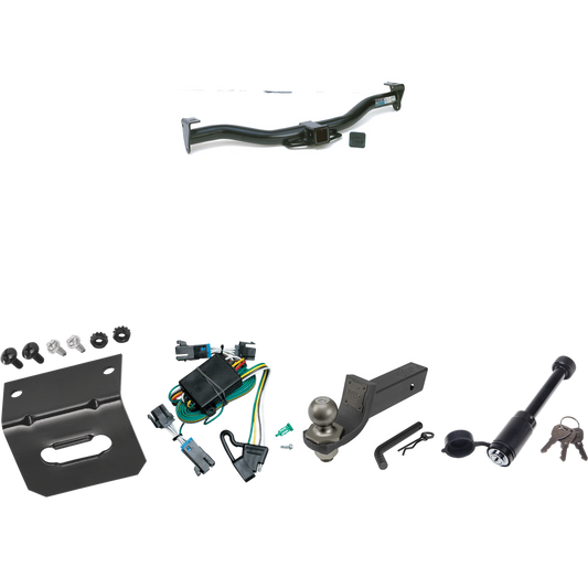 Fits 2000-2002 Chevrolet Express 2500 Trailer Hitch Tow PKG w/ 4-Flat Wiring + Interlock Tactical Starter Kit w/ 2" Drop & 2" Ball + Tactical Dogbone Lock + Wiring Bracket By Reese Towpower