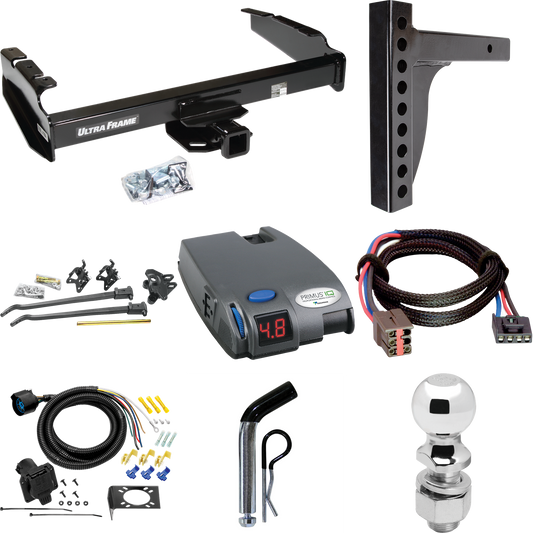 Fits 1994-1996 Ford F-150 Trailer Hitch Tow PKG w/ 12K Trunnion Bar Weight Distribution Hitch + Pin/Clip + 2-5/16" Ball + Tekonsha Primus IQ Brake Control + Plug & Play BC Adapter + 7-Way RV Wiring By Draw-Tite