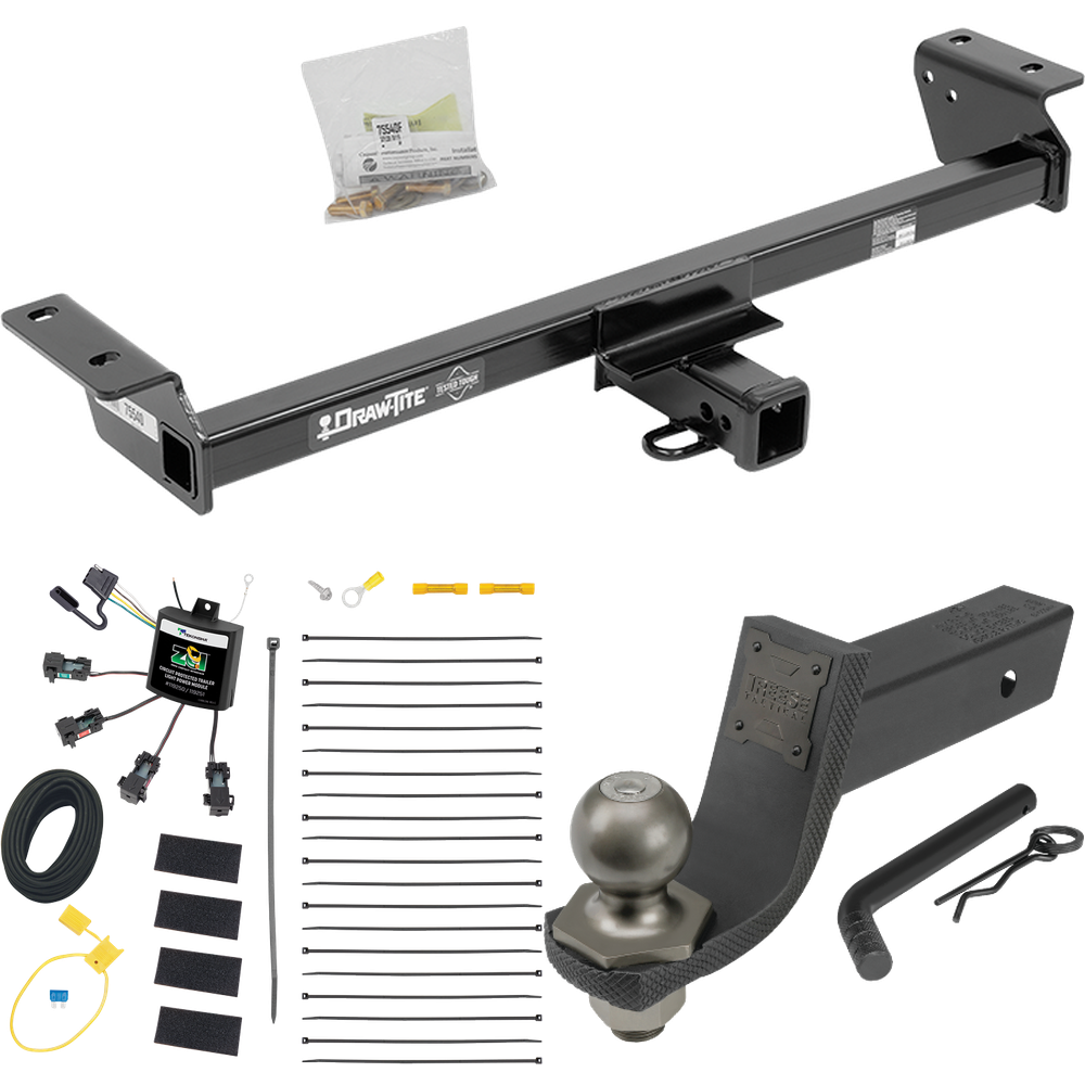 Se adapta al paquete de remolque con enganche de remolque Lexus RX350 2022-2022 con cableado "sin empalme" de 4 contactos planos cero + kit de inicio táctico de enclavamiento con caída de 3-1/4" y bola de 2" (excluye: modelos F Sport) por Draw- tite