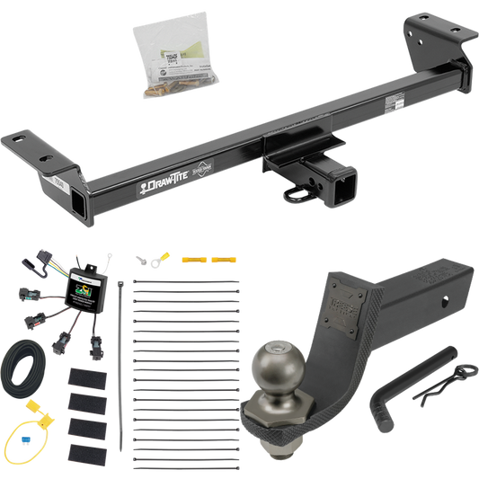 Se adapta al paquete de remolque con enganche de remolque Lexus RX350 2022-2022 con cableado "sin empalme" de 4 contactos planos cero + kit de inicio táctico de enclavamiento con caída de 3-1/4" y bola de 2" (excluye: modelos F Sport) por Draw- tite