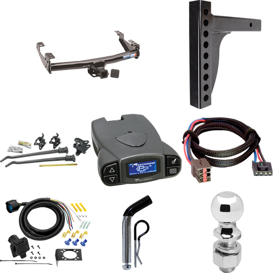 Fits 1997-1997 Ford F-250 HD Trailer Hitch Tow PKG w/ 12K Trunnion Bar Weight Distribution Hitch + Pin/Clip + 2-5/16" Ball + Tekonsha Prodigy P3 Brake Control + Plug & Play BC Adapter + 7-Way RV Wiring By Reese Towpower