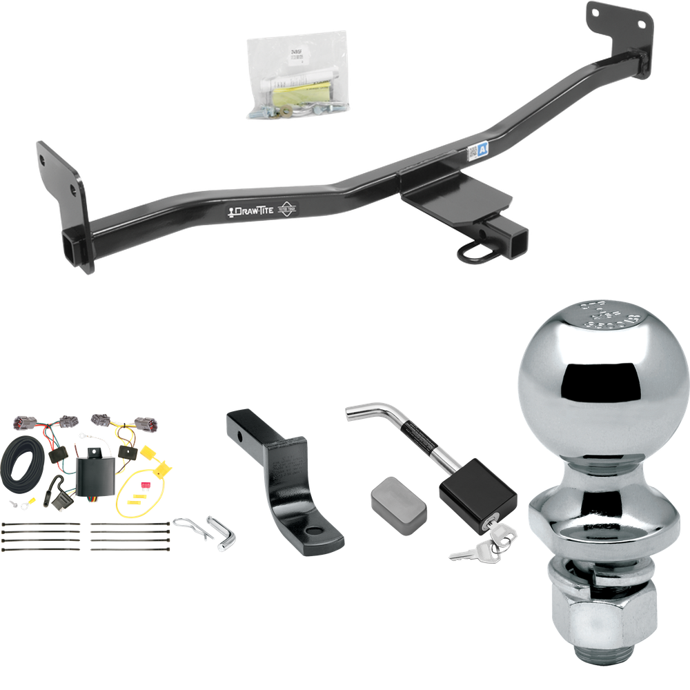 Se adapta al paquete de enganche de remolque KIA Soul 2014-2019 con arnés de cableado de 4 planos + barra de tracción + bola de 2" + bloqueo de enganche (para modelos con luces traseras LED) de Draw-Tite