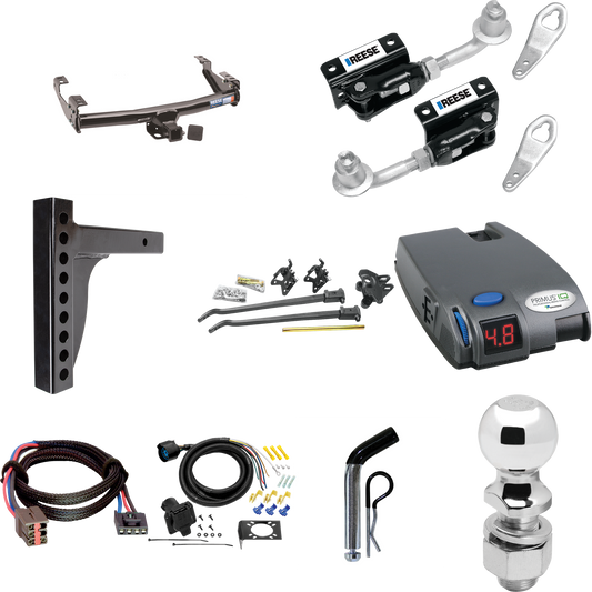 Fits 1997-1997 Ford F-250 HD Trailer Hitch Tow PKG w/ 12K Trunnion Bar Weight Distribution Hitch + Pin/Clip + Dual Cam Sway Control + 2-5/16" Ball + Tekonsha Primus IQ Brake Control + Plug & Play BC Adapter + 7-Way RV Wiring By Reese Towpower