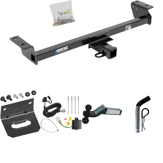 Fits 2016-2018 Lexus RX450h Trailer Hitch Tow PKG w/ 4-Flat Wiring Harness + Dual Ball Ball Mount 2" & 2-5/16" Trailer Balls + Pin/Clip +  Wiring Bracket (For Prepped w/Factory Tow Plug (See Instructions Prior to Installation) Except F Sport Models)