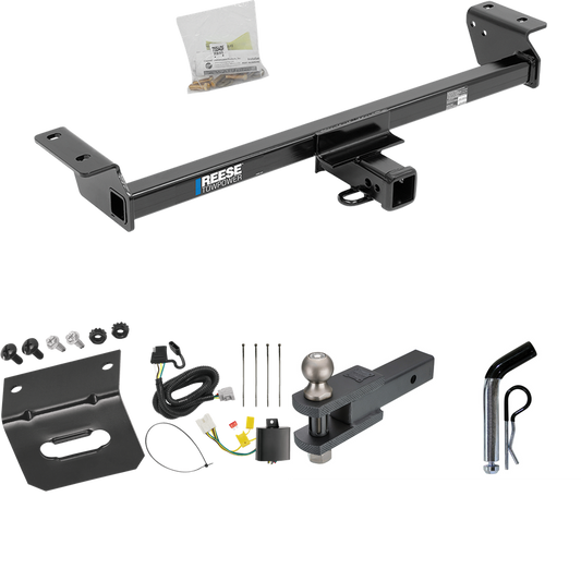 Fits 2016-2018 Lexus RX450h Trailer Hitch Tow PKG w/ 4-Flat Wiring Harness + Clevis Hitch Ball Mount w/ 2" Ball + Pin/Clip + Wiring Bracket (For Prepped w/Factory Tow Plug (See Instructions Prior to Installation) Except F Sport Models) By Reese Towpo