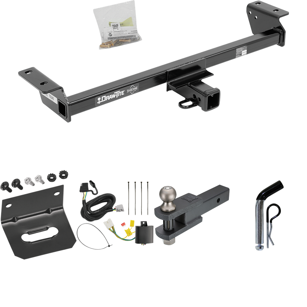 Se adapta al paquete de remolque con enganche de remolque Lexus RX350 2016-2021 con arnés de cableado de 4 planos + soporte de bola de enganche de horquilla con bola de 2" + pasador/clip + soporte de cableado (excluye: modelos F Sport) de Draw-Tite