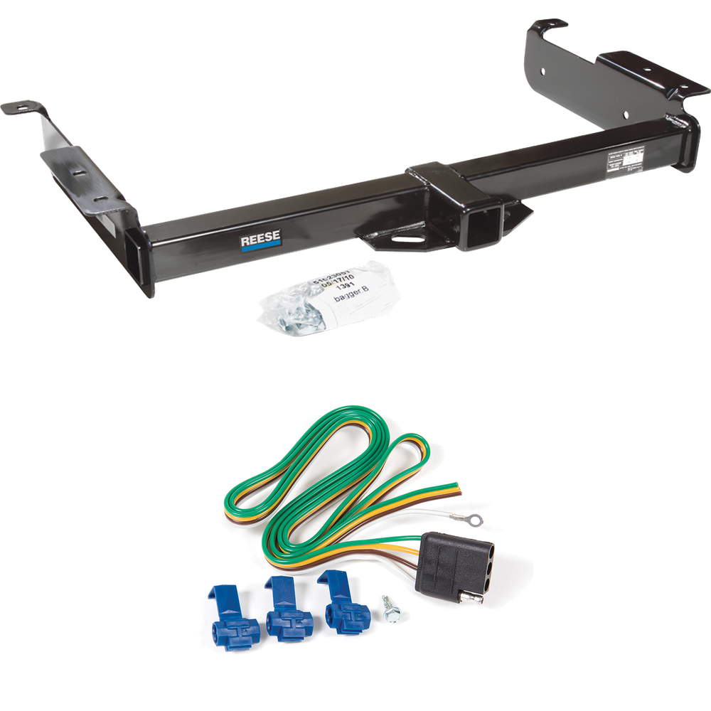 Fits 1996-1999 Chevrolet Express 1500 Trailer Hitch Tow PKG w/ 4-Flat Wiring Harness By Reese Towpower