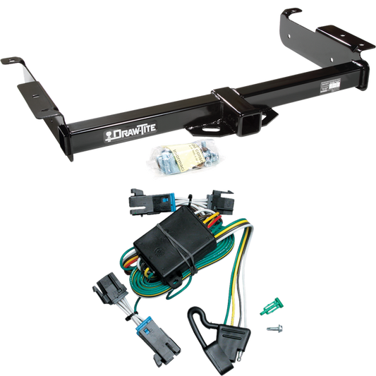 Fits 2000-2002 GMC Savana 1500 Trailer Hitch Tow PKG w/ 4-Flat Wiring Harness By Draw-Tite