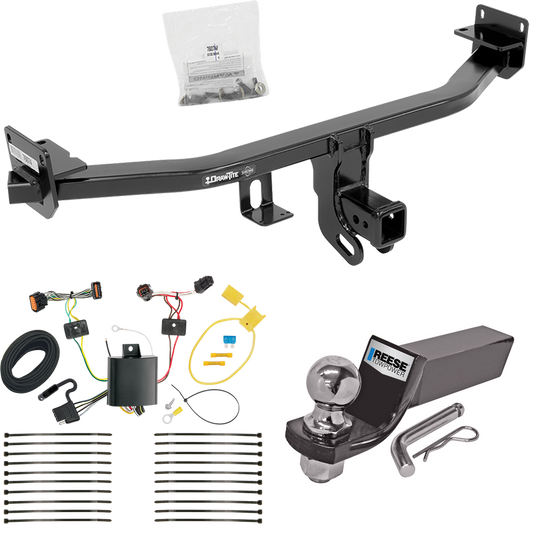 Fits 2017-2022 KIA Sportage Trailer Hitch Tow PKG w/ 4-Flat Wiring + Starter Kit Ball Mount w/ 2" Drop & 2" Ball (Excludes: SX & SX Turbo Models) By Draw-Tite