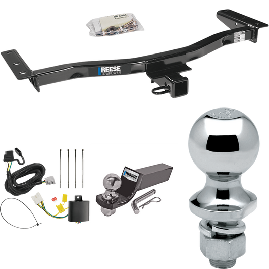 Fits 2013-2019 Lexus RX350 Trailer Hitch Tow PKG w/ 4-Flat Wiring + Starter Kit Ball Mount w/ 2" Drop & 2" Ball + 1-7/8" Ball (Excludes: F Sport Models) By Reese Towpower