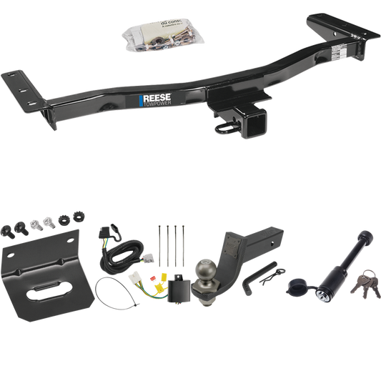 Fits 2010-2015 Lexus RX450h Trailer Hitch Tow PKG w/ 4-Flat Wiring + Interlock Tactical Starter Kit w/ 3-1/4" Drop & 2" Ball + Tactical Dogbone Lock + Wiring Bracket (For Prepped w/Factory Tow Plug (See Instructions Prior to Installation) Models) By