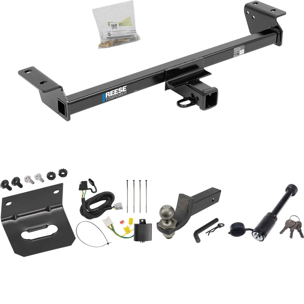 Fits 2016-2018 Lexus RX450h Trailer Hitch Tow PKG w/ 4-Flat Wiring + Interlock Tactical Starter Kit w/ 2" Drop & 2" Ball + Tactical Dogbone Lock + Wiring Bracket (For Prepped w/Factory Tow Plug (See Instructions Prior to Installation) Except F Sport