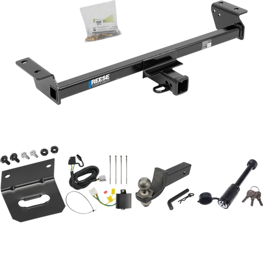 Fits 2016-2018 Lexus RX450h Trailer Hitch Tow PKG w/ 4-Flat Wiring + Interlock Tactical Starter Kit w/ 2" Drop & 2" Ball + Tactical Dogbone Lock + Wiring Bracket (For Prepped w/Factory Tow Plug (See Instructions Prior to Installation) Except F Sport