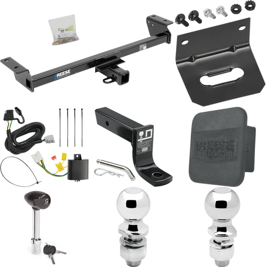 Fits 2016-2018 Lexus RX450h Trailer Hitch Tow PKG w/ 4-Flat Wiring + Ball Mount w/ 4" Drop + 2" Ball + 2-5/16" Ball + Wiring Bracket + Hitch Lock + Hitch Cover (For Prepped w/Factory Tow Plug (See Instructions Prior to Installation) Except F Sport Mo