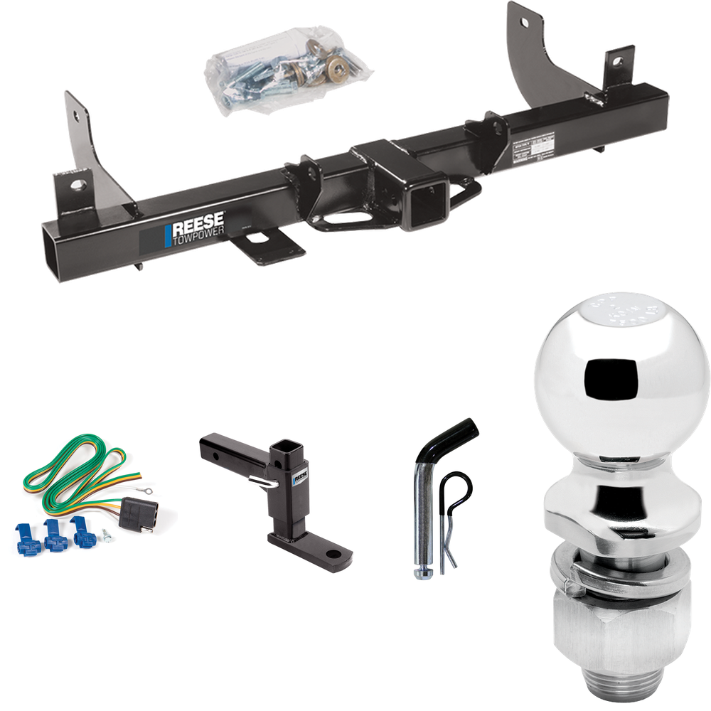 Fits 2006-2008 Lincoln Mark LT Trailer Hitch Tow PKG w/ 4-Flat Wiring + Adjustable Drop Rise Ball Mount + Pin/Clip + 2" Ball (For (Built After 8/2005) Models) By Reese Towpower