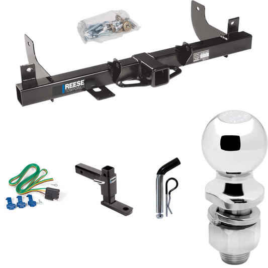 Fits 2006-2008 Lincoln Mark LT Trailer Hitch Tow PKG w/ 4-Flat Wiring + Adjustable Drop Rise Ball Mount + Pin/Clip + 2" Ball (For (Built After 8/2005) Models) By Reese Towpower