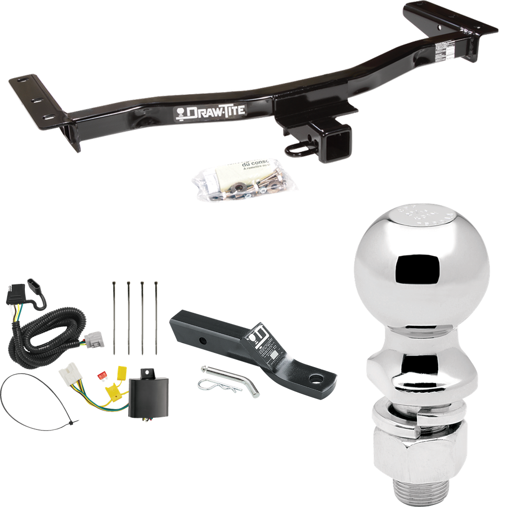 Se adapta al paquete de enganche de remolque Lexus RX450h 2010-2015 con cableado plano de 4 + soporte de bola con caída de 2" + bola de 2-5/16" de Draw-Tite