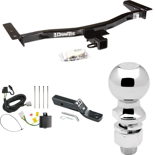 Se adapta al paquete de enganche de remolque Lexus RX450h 2010-2015 con cableado plano de 4 + soporte de bola con caída de 2" + bola de 2-5/16" de Draw-Tite