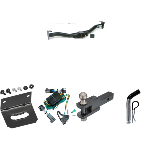 Fits 2000-2002 GMC Savana 2500 Trailer Hitch Tow PKG w/ 4-Flat Wiring Harness + Clevis Hitch Ball Mount w/ 2" Ball + Pin/Clip + Wiring Bracket By Reese Towpower