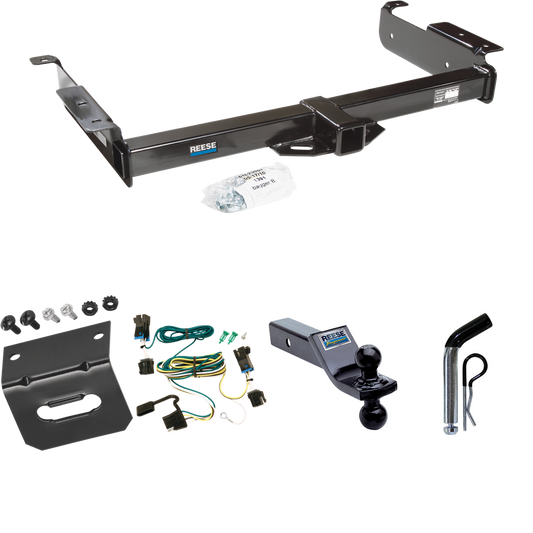 Se adapta al paquete de enganche de remolque GMC Savana 2500 2003-2003 con arnés de cableado de 4 planos + soporte de bola doble bolas de remolque de 1-7/8" y 2" + pasador/clip + soporte de cableado de Reese Towpower