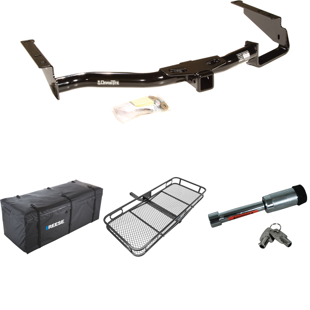 Fits 2004-2006 Lexus RX330 Trailer Hitch Tow PKG w/ 60" x 24" Cargo Carrier + Cargo Bag + Hitch Lock By Draw-Tite