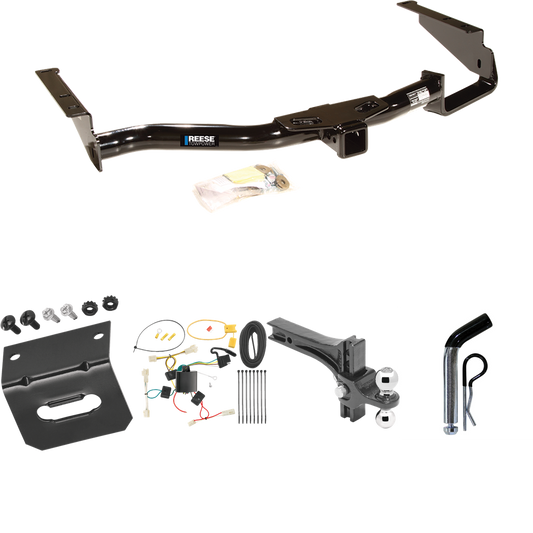 Fits 2004-2006 Lexus RX330 Trailer Hitch Tow PKG w/ 4-Flat Wiring Harness + Dual Adjustable Drop Rise Ball Ball Mount 2" & 2-5/16" Trailer Balls + Pin/Clip + Wiring Bracket By Reese Towpower