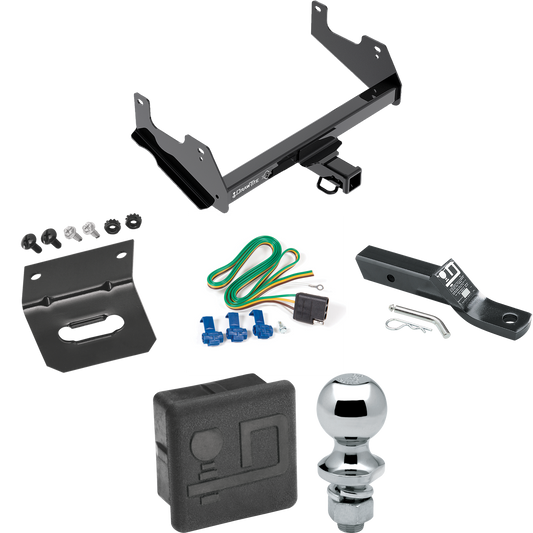 Fits 2015-2023 Ford F-150 Trailer Hitch Tow PKG w/ 4-Flat Wiring + Ball Mount w/ 2" Drop + 1-7/8" Ball + Wiring Bracket + Hitch Cover By Draw-Tite