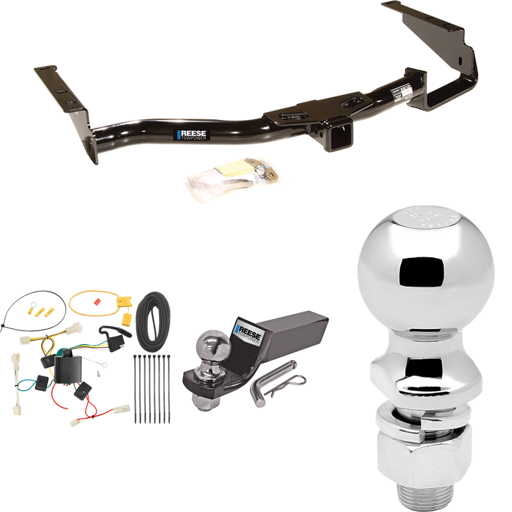 Fits 2004-2006 Lexus RX330 Trailer Hitch Tow PKG w/ 4-Flat Wiring + Starter Kit Ball Mount w/ 2" Drop & 2" Ball + 2-5/16" Ball By Reese Towpower