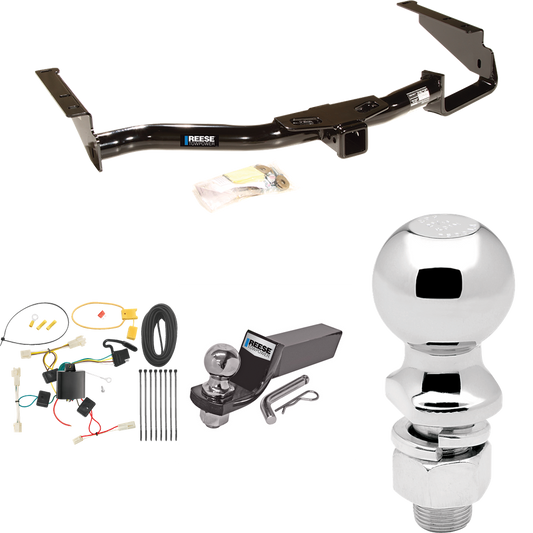 Fits 2004-2006 Lexus RX330 Trailer Hitch Tow PKG w/ 4-Flat Wiring + Starter Kit Ball Mount w/ 2" Drop & 2" Ball + 2-5/16" Ball By Reese Towpower