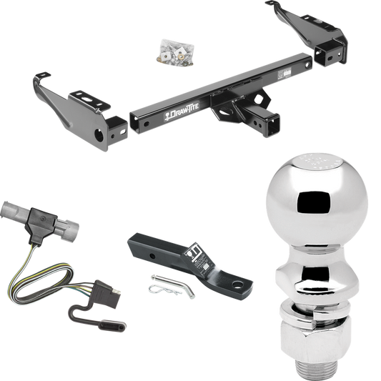 Se adapta al paquete de enganche de remolque Ford F-150 1987-1996 con cableado plano de 4 + soporte de bola con caída de 2" + bola de 2-5/16" de Draw-Tite