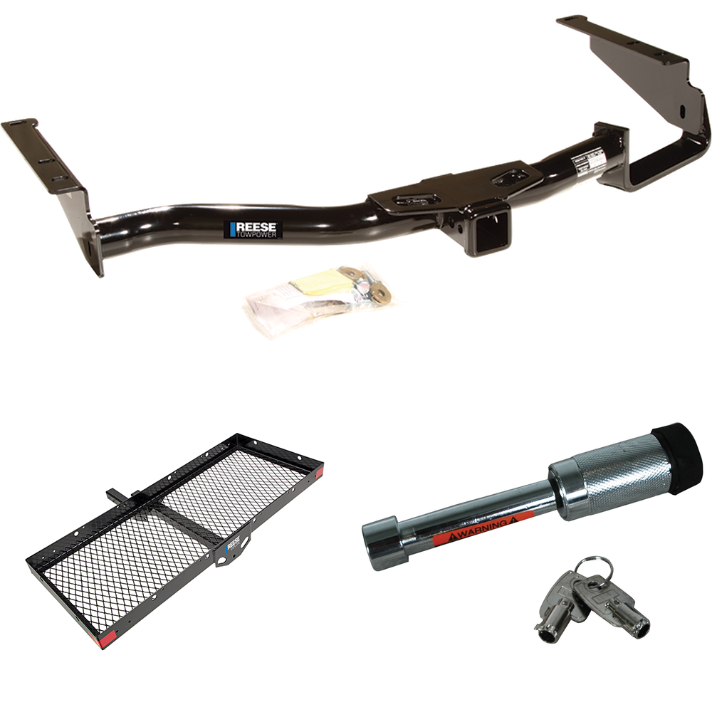 Fits 2007-2009 Lexus RX350 Trailer Hitch Tow PKG w/ 48" x 20" Cargo Carrier + Hitch Lock By Reese Towpower