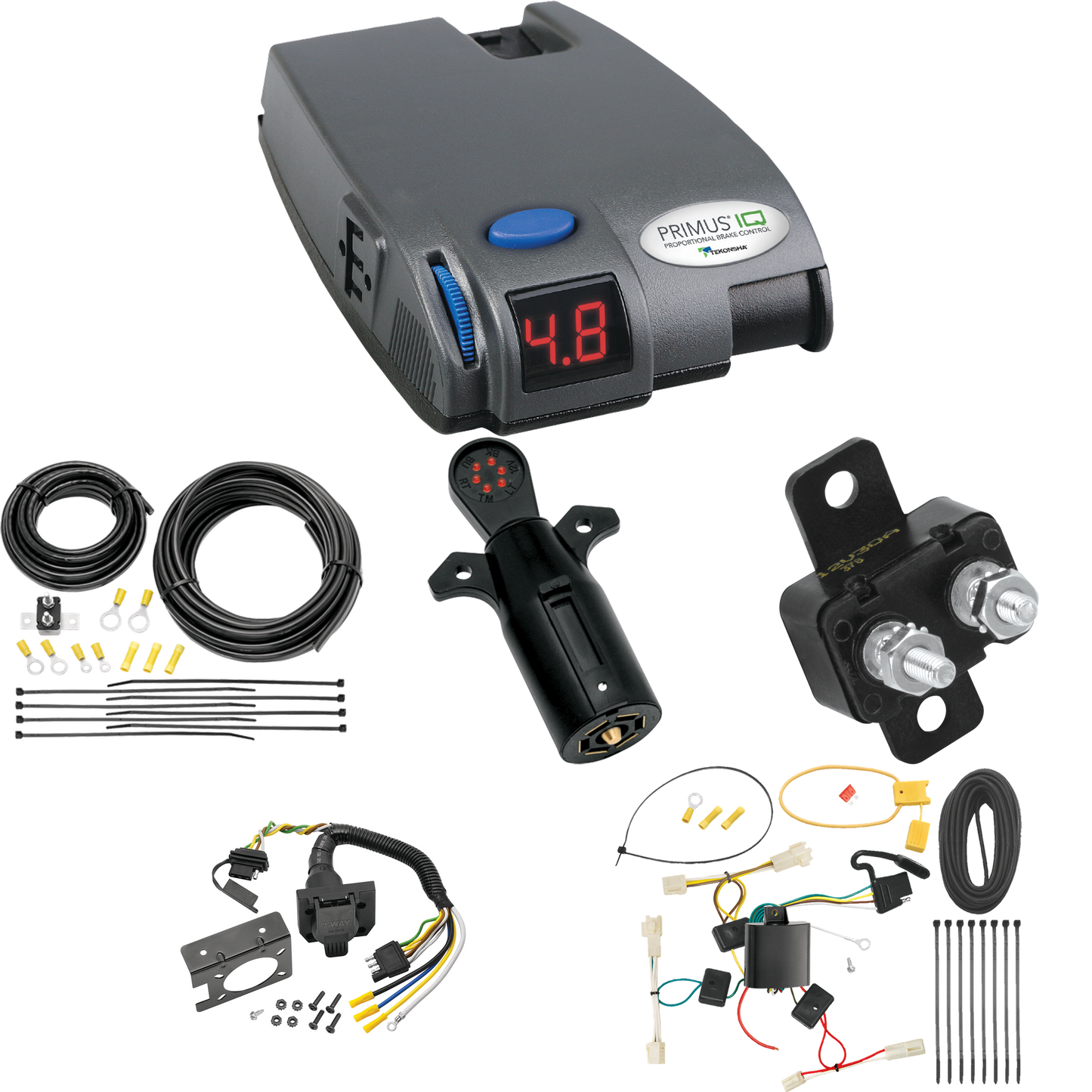 Compatible con cableado RV de 7 vías Lexus RX330 2004-2006 + control de freno Tekonsha Primus IQ + probador de 7 vías de Tekonsha