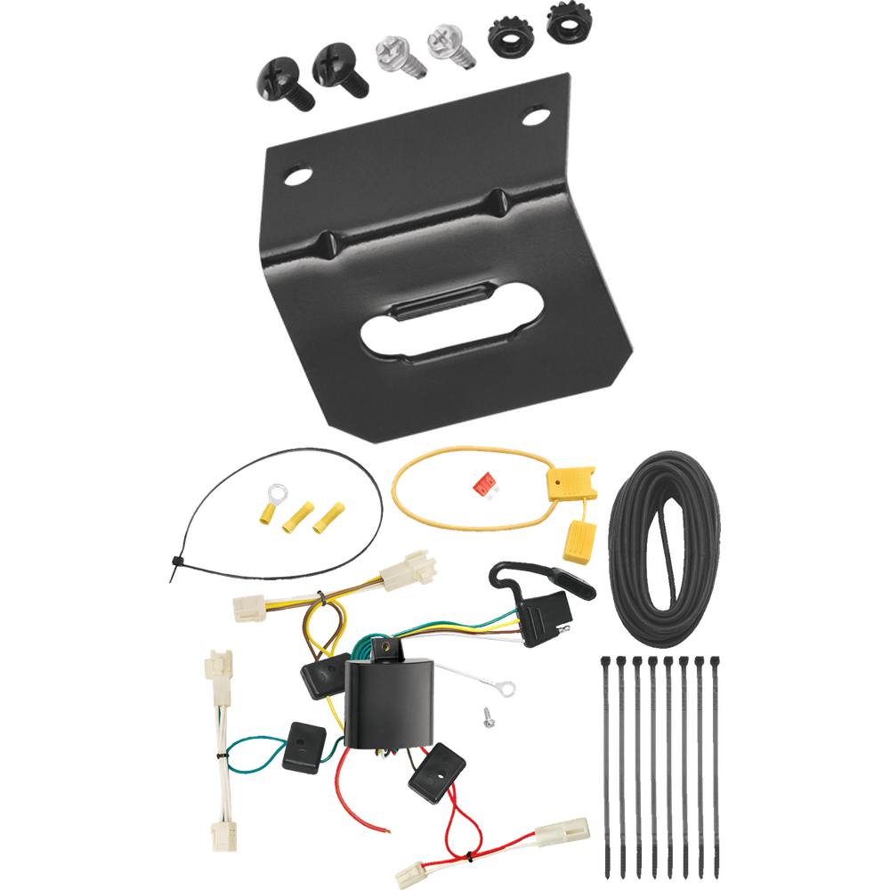 Fits 2004-2006 Lexus RX330 4-Flat Vehicle End Trailer Wiring Harness + Wiring Bracket By Tekonsha