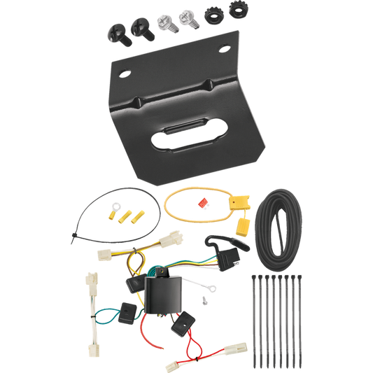 Fits 2004-2006 Lexus RX330 4-Flat Vehicle End Trailer Wiring Harness + Wiring Bracket By Tekonsha