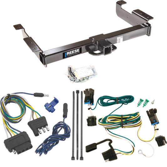 Fits 2003-2014 GMC Savana 1500 Trailer Hitch Tow PKG w/ 5-Flat Wiring Harness By Reese Towpower