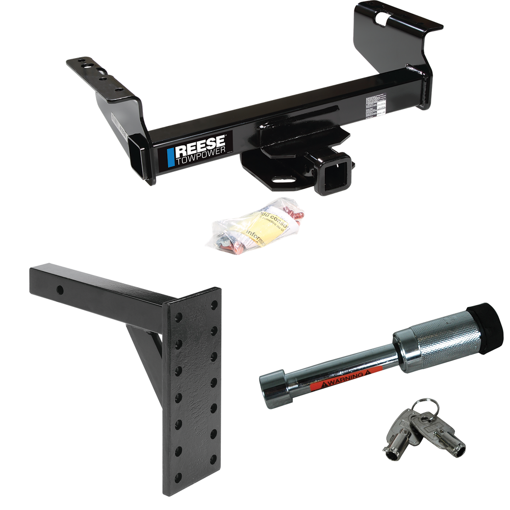 Fits 2008-2010 Dodge Ram 5500 Trailer Hitch Tow PKG w/ 7 Hole Pintle Hook Mounting Plate + Hitch Lock (For Cab & Chassis, w/34" Wide Frames Models) By Reese Towpower