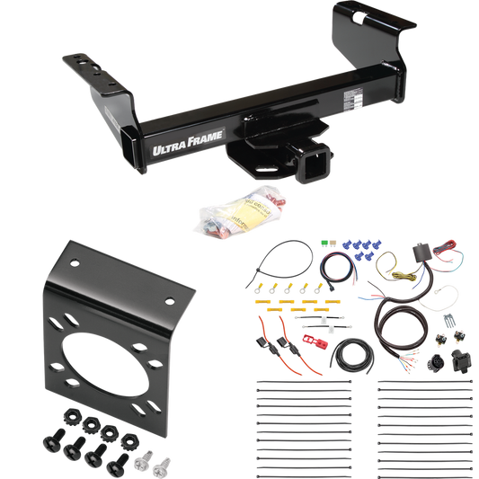 Fits 2007-2024 Chevrolet Silverado 3500 HD Trailer Hitch Tow PKG w/ 7-Way RV Wiring (For Cab & Chassis, w/34" Wide Frames Models) By Draw-Tite