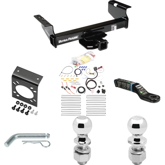 Fits 2007-2019 GMC Sierra 3500 HD Trailer Hitch Tow PKG w/ 7-Way RV Wiring + 2" & 2-5/16" Ball + Drop Mount (For Cab & Chassis, w/34" Wide Frames Models) By Draw-Tite