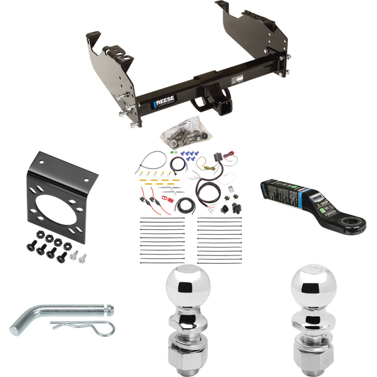 Fits 2008-2010 Dodge Ram 4500 Trailer Hitch Tow PKG w/ 7-Way RV Wiring + 2" & 2-5/16" Ball + Drop Mount (For Cab & Chassis, w/34" Wide Frames Models) By Reese Towpower