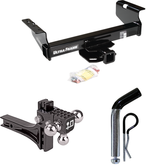 Fits 2008-2009 Sterling Truck Bullet 55 Trailer Hitch Tow PKG w/ Adjustable Drop Rise Triple Ball Ball Mount 1-7/8" & 2" & 2-5/16" Trailer Balls + Pin/Clip (For w/34" Wide Frames Models) By Draw-Tite