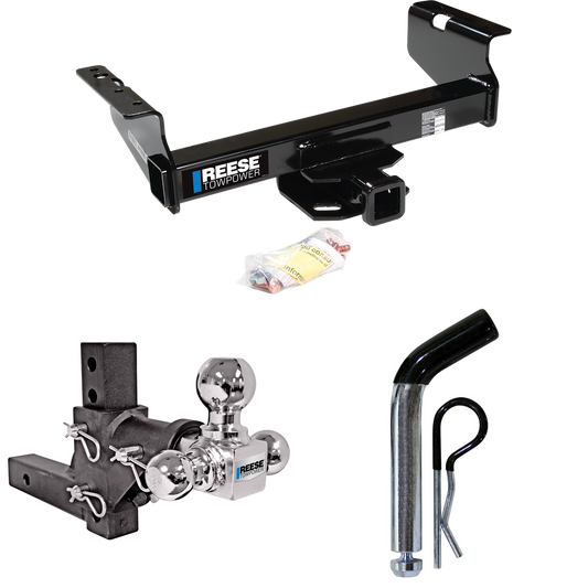 Fits 2008-2009 Sterling Truck Bullet 45 Trailer Hitch Tow PKG w/ Adjustable Drop Rise Triple Ball Ball Mount 1-7/8" & 2" & 2-5/16" Trailer Balls + Pin/Clip (For w/34" Wide Frames Models) By Reese Towpower